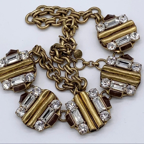 J. Crew Gold & Crystal Discs Necklace - Picture 3 of 3